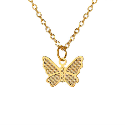 Vintage Simple Alloy Butterfly Pendant Necklace